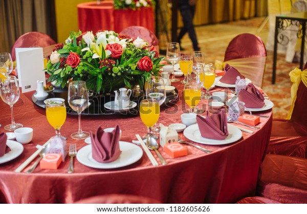 Close Asian Ethic Wedding Main Table Stock Photo Edit Now 1182605626