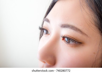 Close Up Of Asian Female Eye