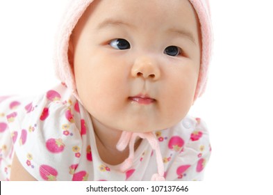 Close Up Asian Mixed Race Baby Girl