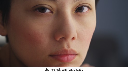 Close Up Of Asian Woman's Face