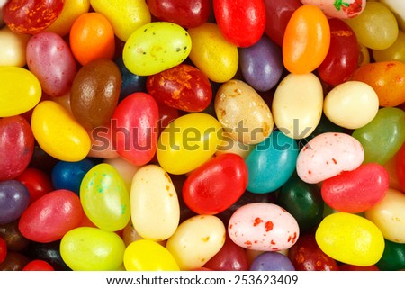 Close up of assorted multicolored jelly beans 