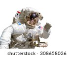 Close up of an astronaut isolated on white background - elements of this image are provided by NASA
