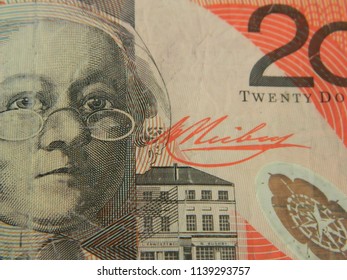 Close Up Of An Australian 20 Dollar Note