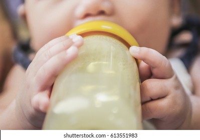 Close Up Of Baby Bottle Sucker, Selective Focus,  Coloring Image.