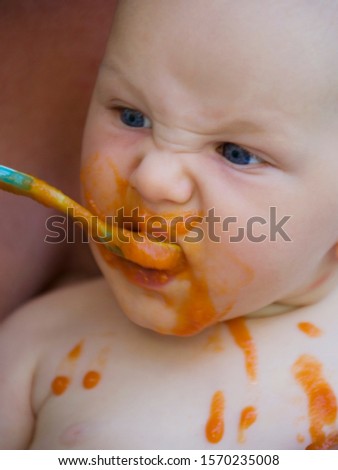 Similar – Image, Stock Photo Hit rate. Baby Puree