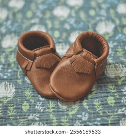 close up of baby moccasins  - Powered by Shutterstock