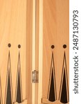 Close up of a backgammon game board