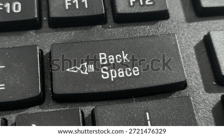 Close up Backspace Button on Computer Keyboard for Technology Concept
