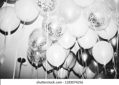 Close up of balloons at a party