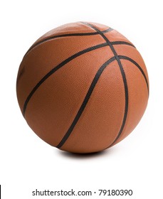 Close Up Of Basket Ball Isolated On White Background.