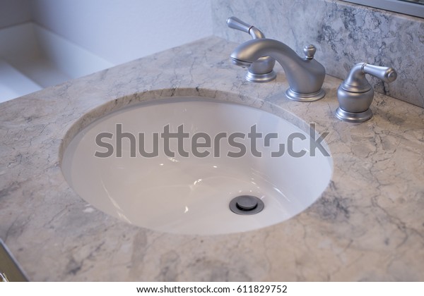 Close Bathroom Sink Stainless Steel Faucet Stock Photo Edit Now