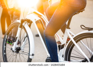 Close up of battery pack of a modern electric bicycle - Shutterstock ID 1428455684