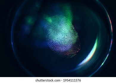 Close up beautiful abstract colored fingerprint on  background texture for design. Macro photography view.