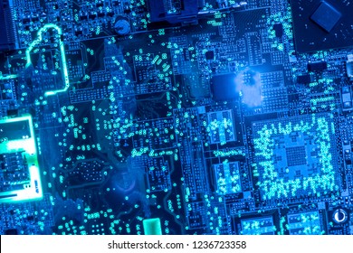 close up beautiful nano electronic technology board 