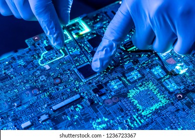 close up beautiful nano electronic technology board 