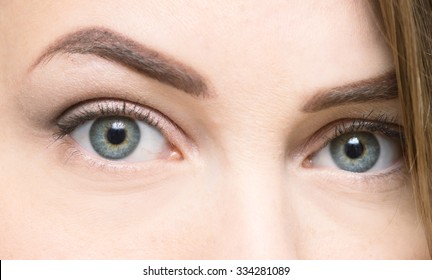 Close Up Of Beautiful Woman Eyes