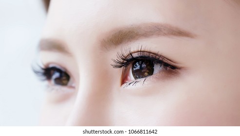 close up of beauty asia woman eye
