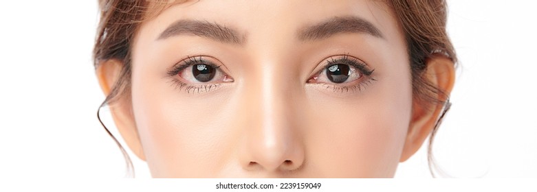 close up of beauty asia woman eye on white background. - Powered by Shutterstock