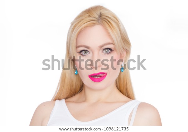 Close Beauty Portrait Blonde Long Hair Stock Photo Edit Now