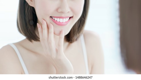 Close Up Of Beauty Woman Tooth With Smile 