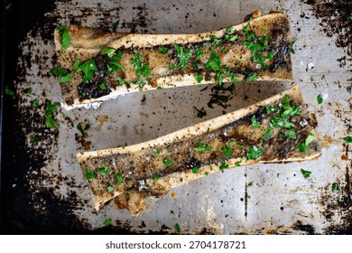 Close up of Beef Bone Marrow Roasted