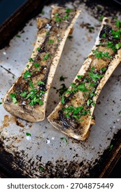 Close up of Beef Bone Marrow Roasted