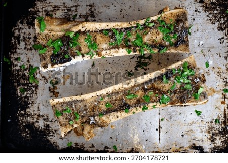 Close up of Beef Bone Marrow Roasted
