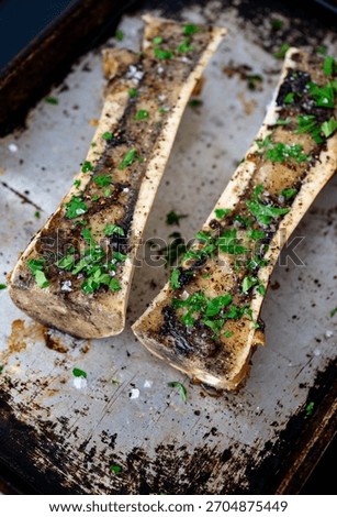 Close up of Beef Bone Marrow Roasted