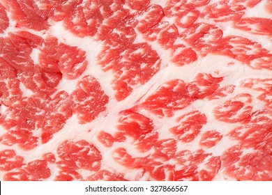 Close up beef chuck steak mabling