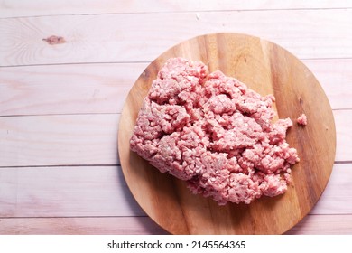 Close Up Of Beef Mince In A Packet On Table 