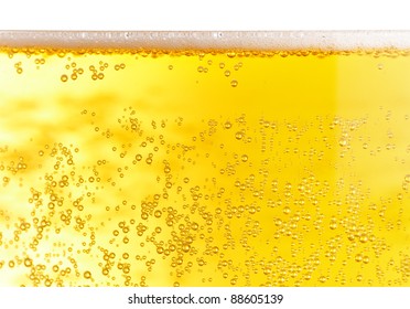 Close Up Of Beer Bubbles