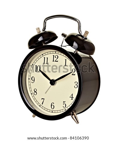 close up of  a bell clock on white background