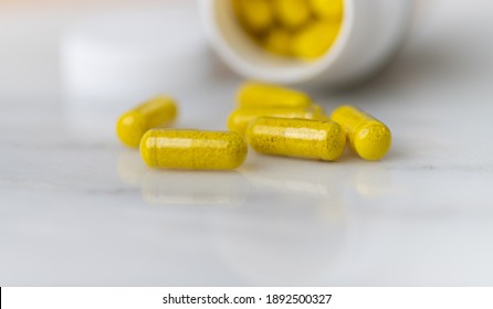 Close up of Berberine Supplement Capsules