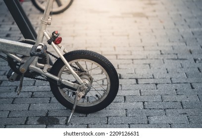 Close Up Bicycle Wheel.Vintage Bicycle Concept.