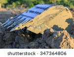 close up big digger on the mud