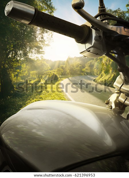 Close up bike at\
roadside