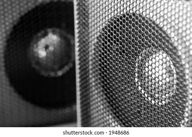 close up of black speaker