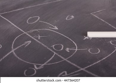 Close up of blackboard for coaching tactics and strategies