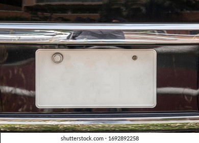 Close Up Blank Car License Plate