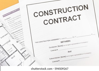 Close - Up Blank Construction Contract Paper