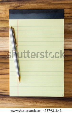 Similar – Image, Stock Photo Yellow note and pen on blue