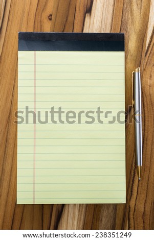 Similar – Image, Stock Photo Yellow note and pen on blue