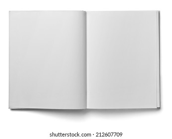close up of a  blank white  book on white background 