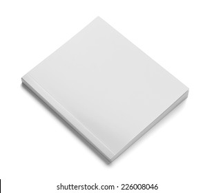 Close Up Of A  Blank White  Book On White Background