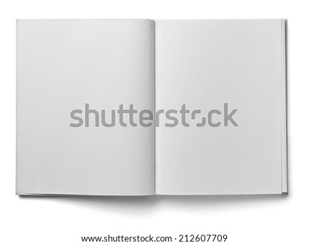 close up of a  blank white  book on white background 
