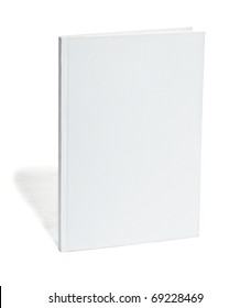 close up of a blank white notebook on white background with clipping path