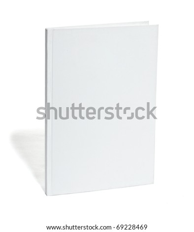 close up of a blank white notebook on white background with clipping path