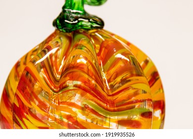 Close Up Of Blown Glass Pumpkin