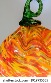 Close Up Of Blown Glass Pumpkin