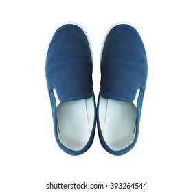 Close Blue Shoes On White Background Stock Photo 393264544 | Shutterstock